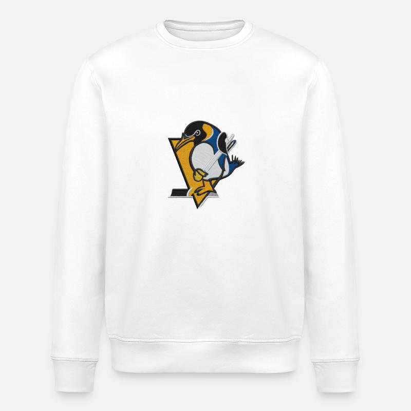 Pingouin brodé de fil - Sweat bio ROLLER Stanley/Stella Unisexe - blanc
