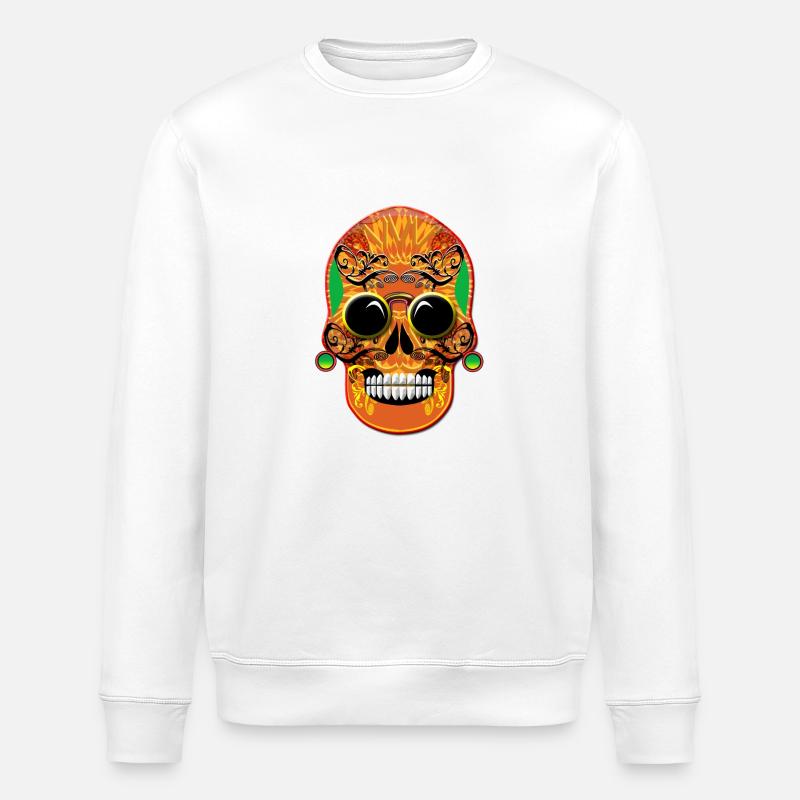 Schädel 5 - Stanley/Stella Unisex Bio-Sweatshirt ROLLER - Weiß