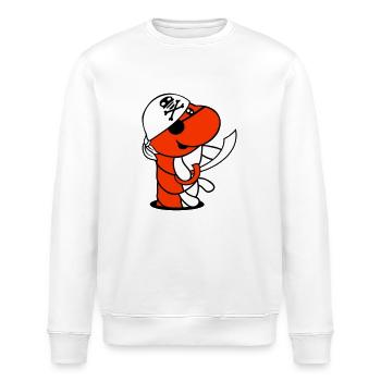 Raupe Loch Pirat Matrose Mütze Lustig Süß Comic - Stanley/Stella Unisex Bio-Sweatshirt ROLLER - Weiß - Vorne - Nik (191cm)
