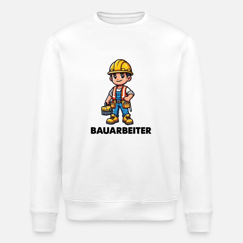 Construction worker - Stanley/Stella ROLLER Unisex Organic Sweatshirt - white