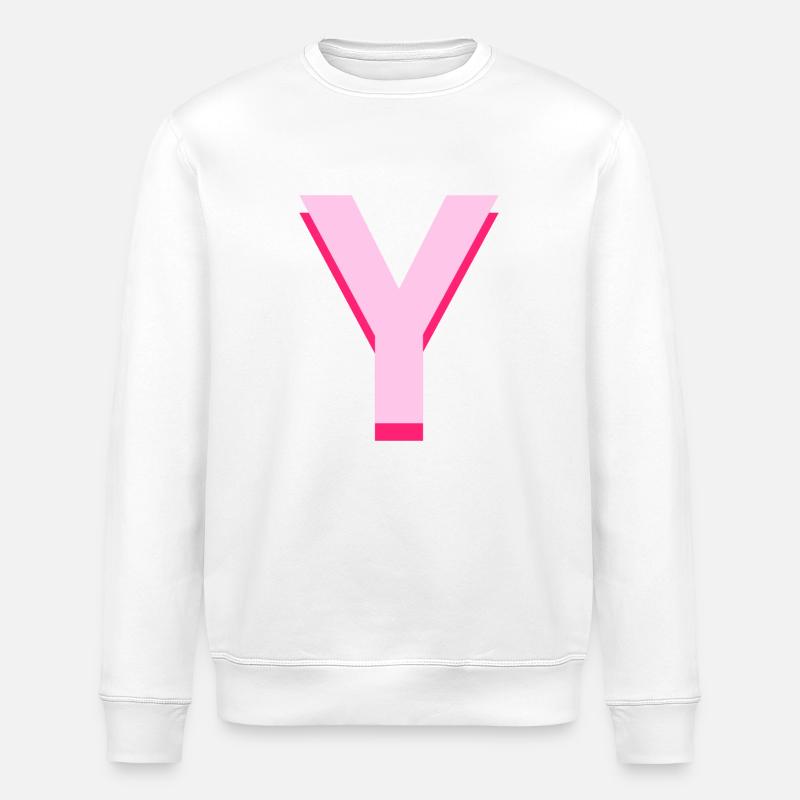 Pop and modern pink letter - Stanley/Stella ROLLER Unisex Organic Sweatshirt - white