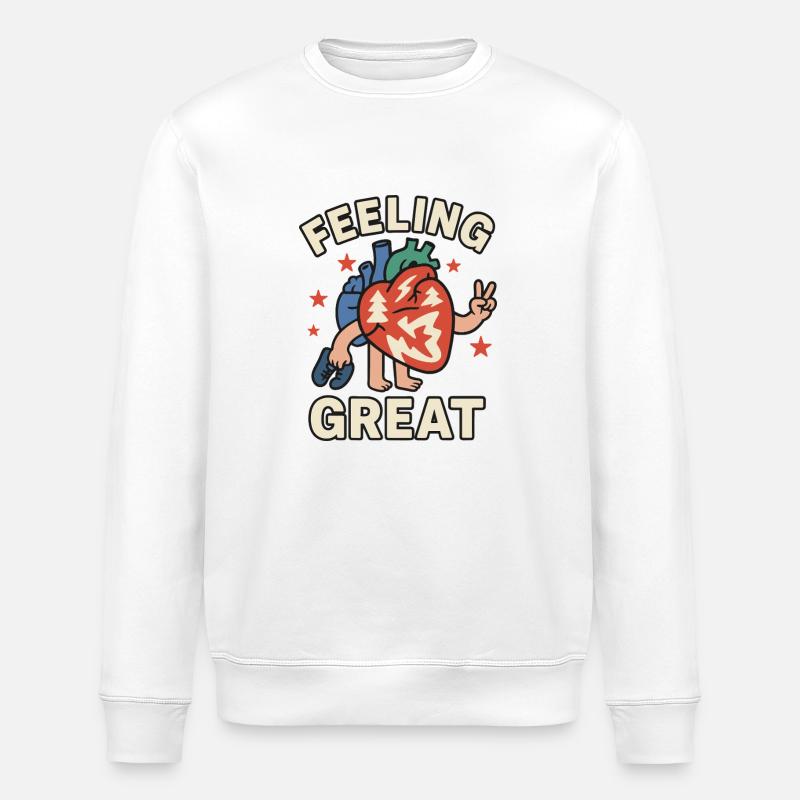 Feeling Great - Stanley/Stella ROLLER Unisex Organic Sweatshirt - white