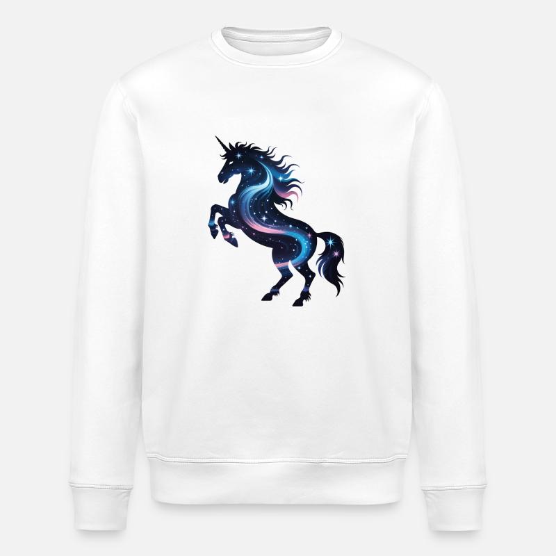 Einhorn-Galaxie - Stanley/Stella Unisex Bio-Sweatshirt ROLLER - Weiß
