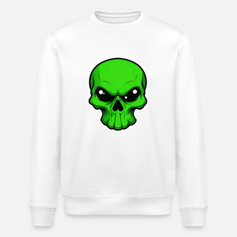 Alien Skull - Stanley/Stella Unisex Bio-Sweatshirt ROLLER - Weiß