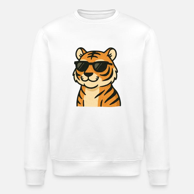 tiger comic - Stanley/Stella Unisex Bio-Sweatshirt ROLLER - Weiß