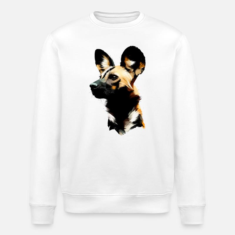 Afrikanischer Wildhund - Stanley/Stella Unisex Bio-Sweatshirt ROLLER - Weiß