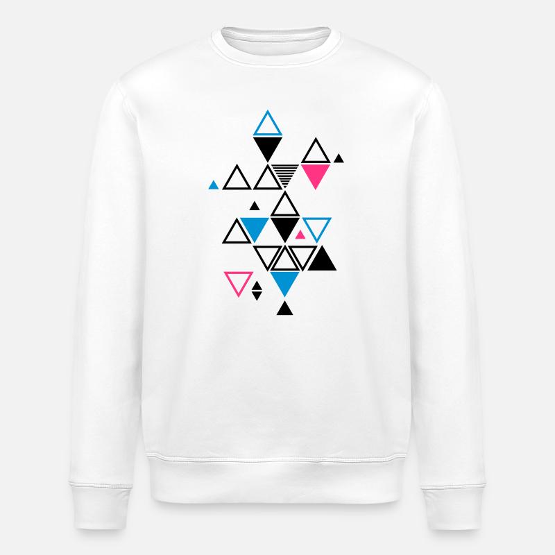graphic pattern of triangles - Stanley/Stella ROLLER Unisex Organic Sweatshirt - white
