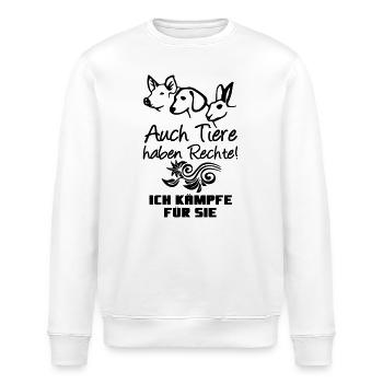 Tiere Tier Rechte Tierschutz vegan Geschenk - Stanley/Stella Unisex Bio-Sweatshirt ROLLER - Weiß - Vorne - Nik (191cm)