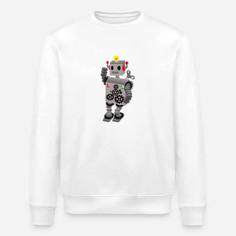 robot - Stanley/Stella ROLLER Unisex Organic Sweatshirt - white