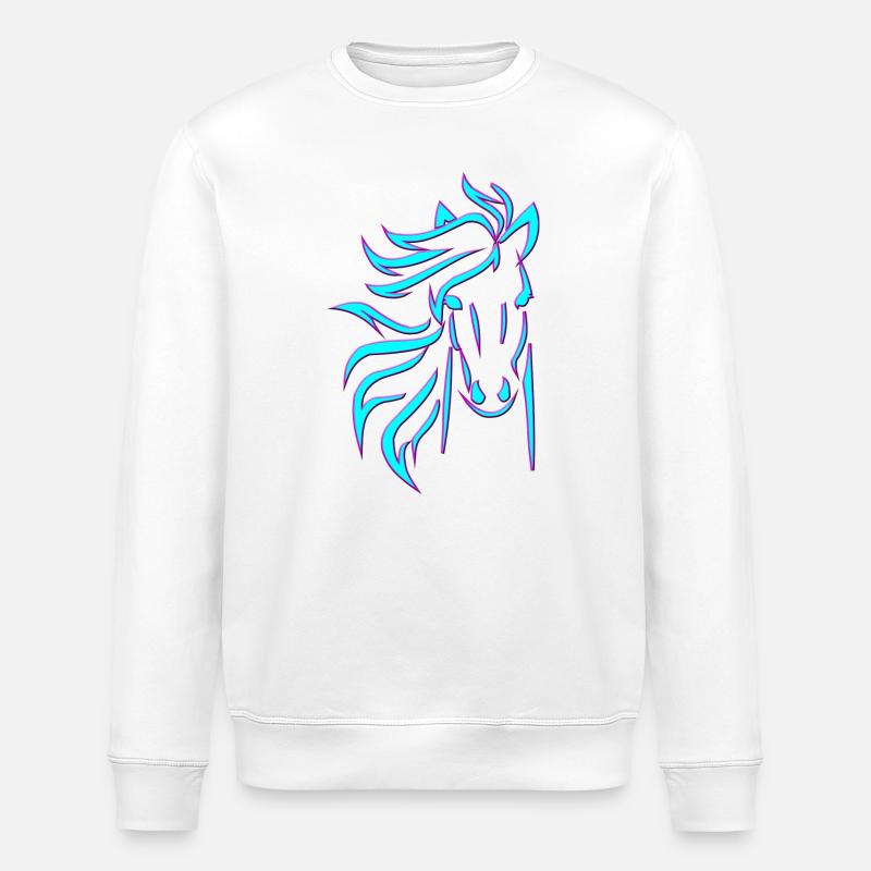 Cheval bleu - Sweat bio ROLLER Stanley/Stella Unisexe - blanc