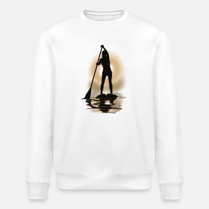 paddle boarding - Stanley/Stella ROLLER Unisex Organic Sweatshirt - white