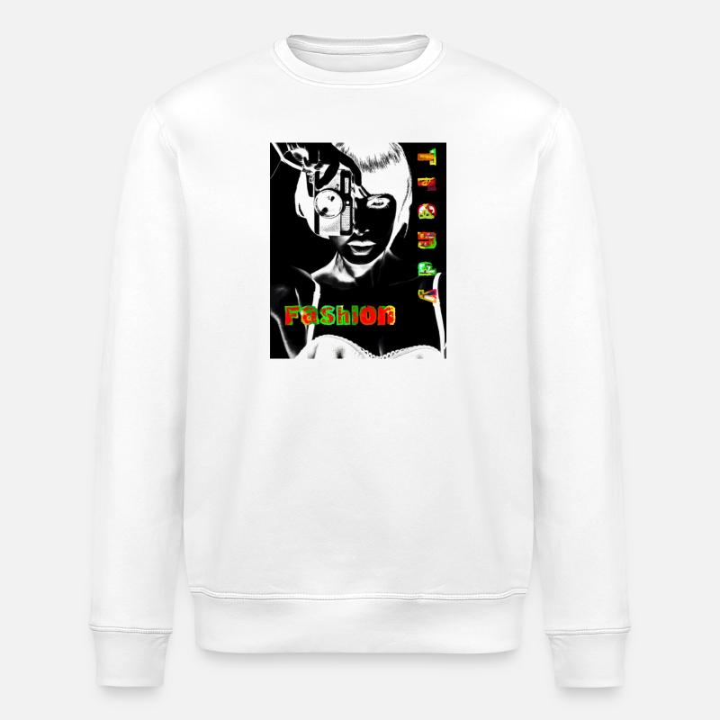 Stilvoller Modetrend mit futuristischem Look - Stanley/Stella Unisex Bio-Sweatshirt ROLLER - Weiß