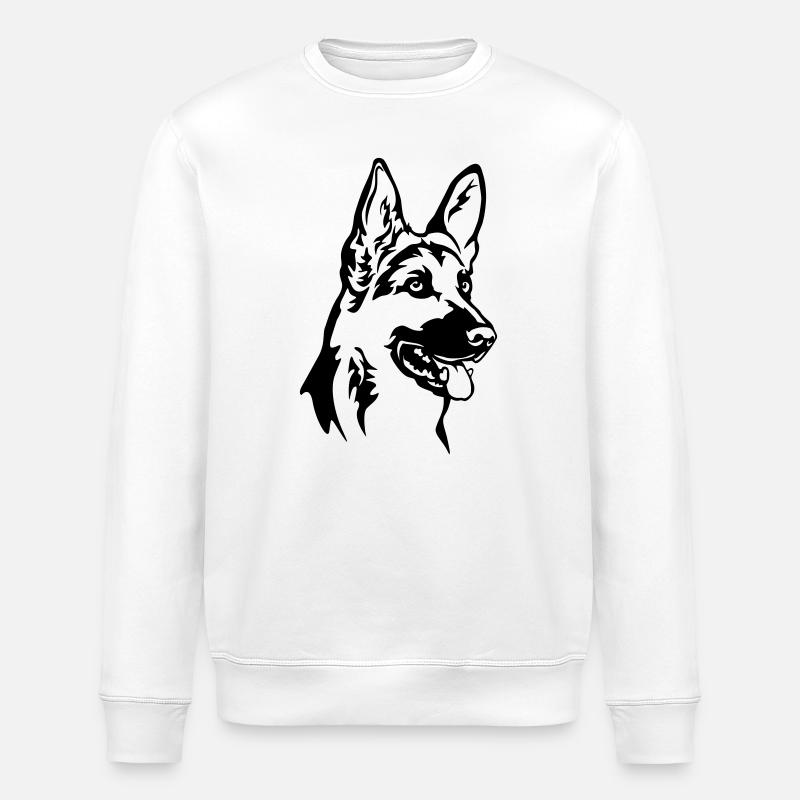 Tête de berger allemand - Sweat bio ROLLER Stanley/Stella Unisexe - blanc