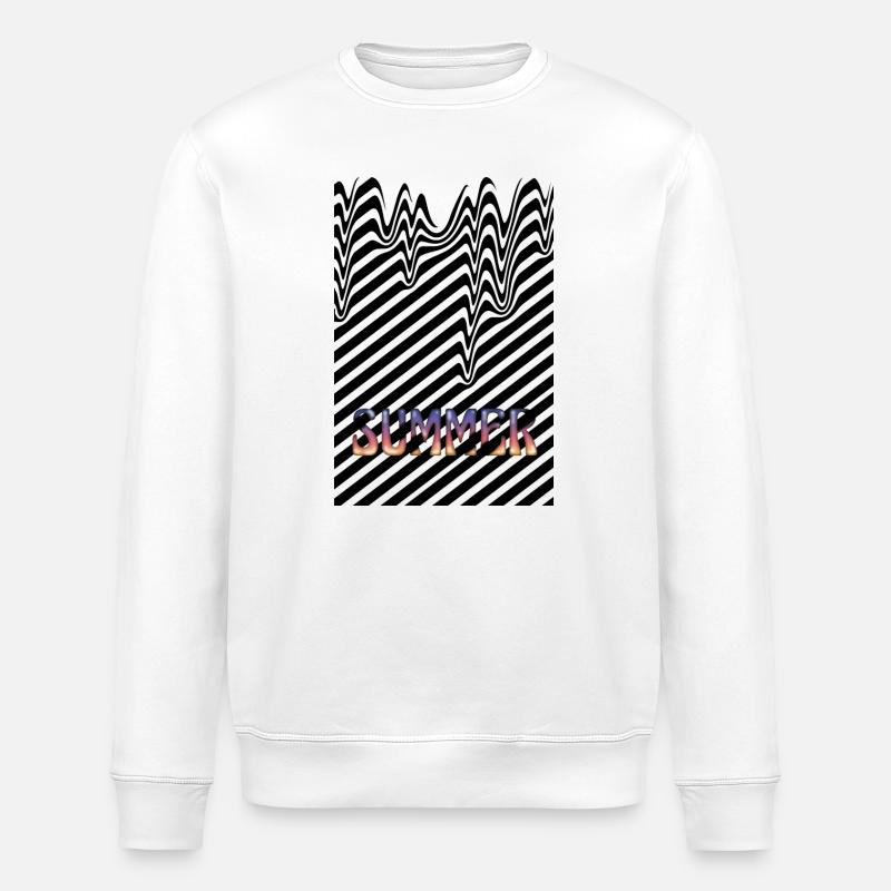 Eté chaleur rayures noires - Sweat bio ROLLER Stanley/Stella Unisexe - blanc