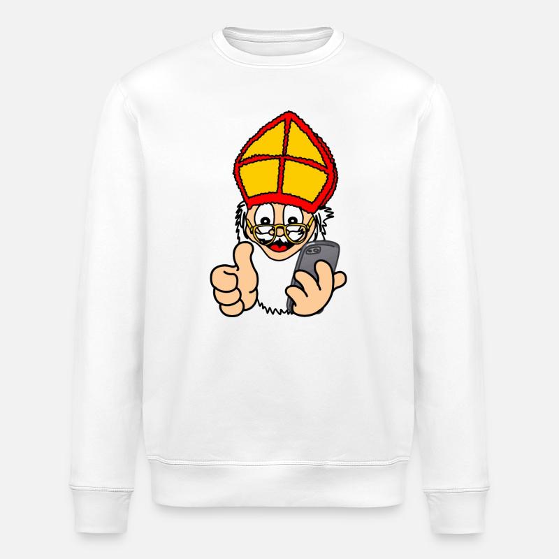 Sinterklaas avec smartphone - Sweat bio ROLLER Stanley/Stella Unisexe - blanc