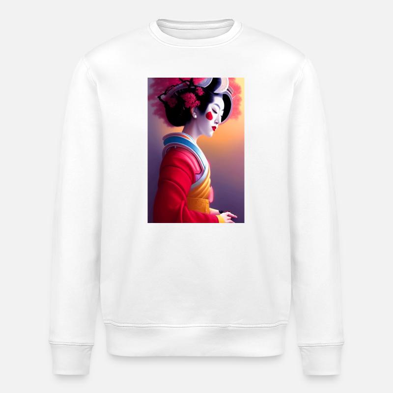 Geisha 8 - Stanley/Stella Unisex Bio-Sweatshirt ROLLER - Weiß