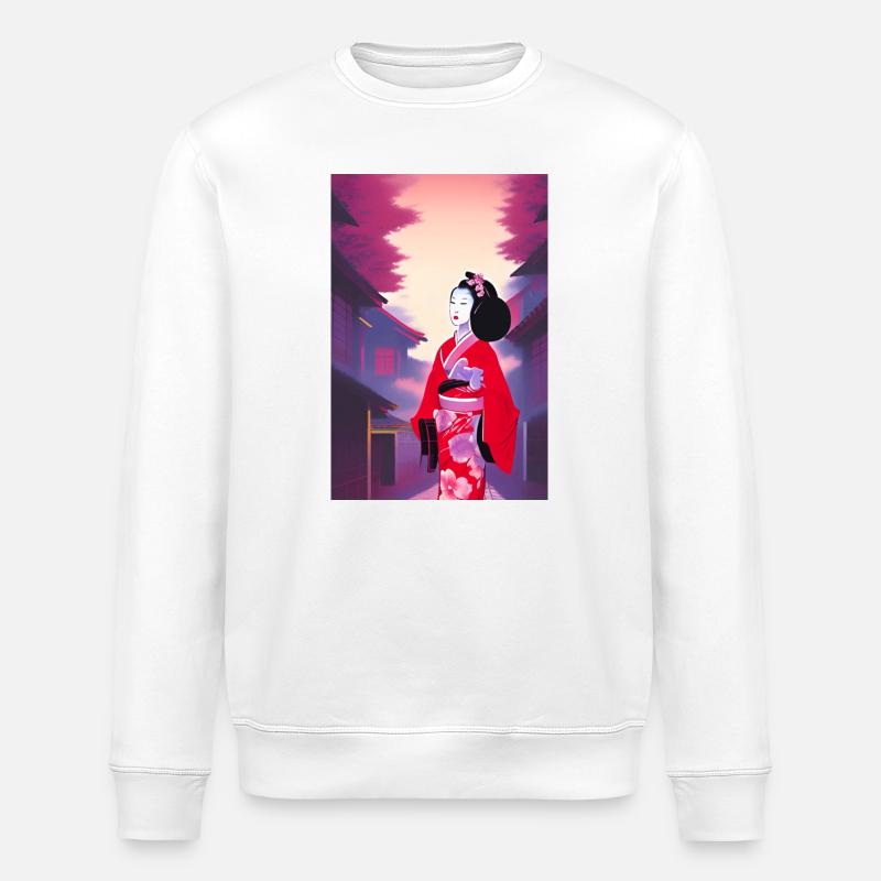 Geisha 5 - Stanley/Stella Unisex Bio-Sweatshirt ROLLER - Weiß