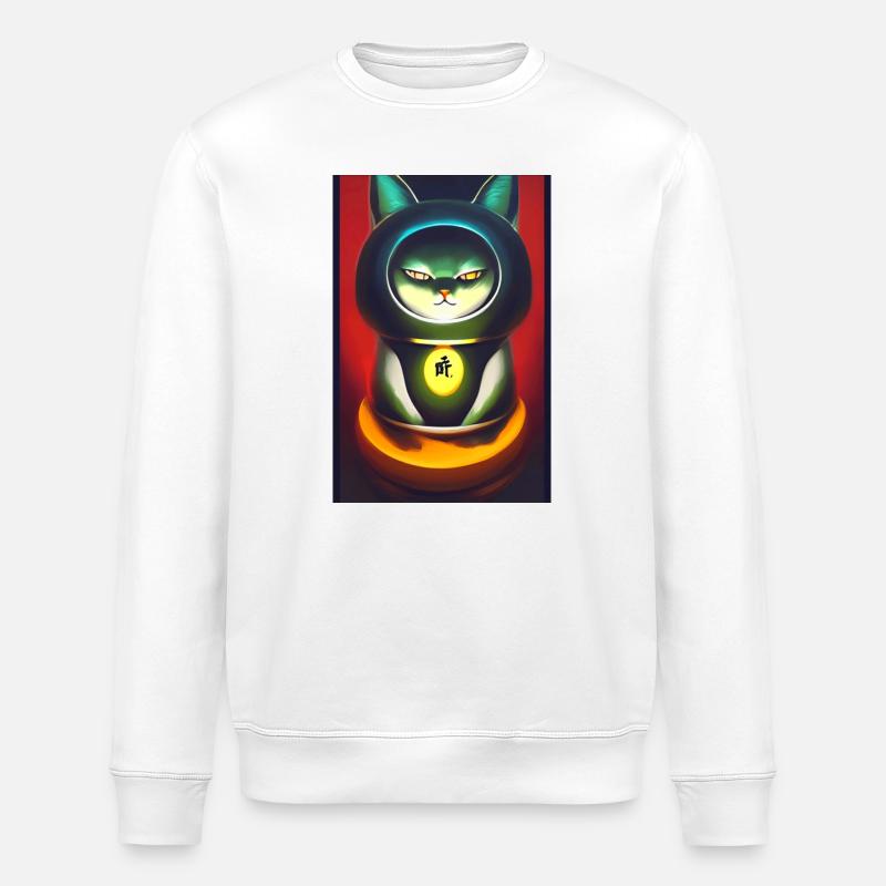 Maneki neko 3 - Stanley/Stella Unisex Bio-Sweatshirt ROLLER - Weiß