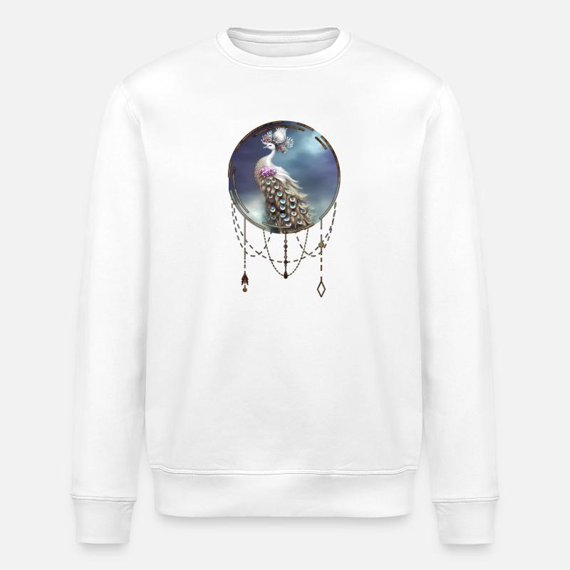 Merveilleux paon élégant - Sweat bio ROLLER Stanley/Stella Unisexe - blanc