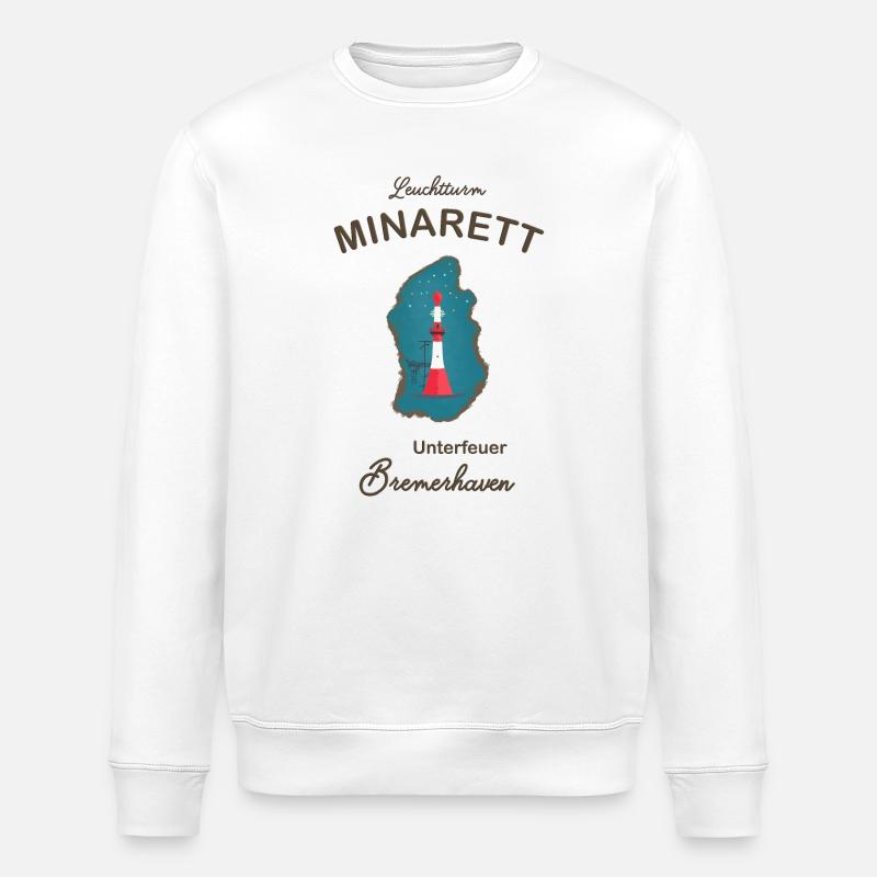 Bremerhaven, lighthouse underfire, minaret, - Stanley/Stella ROLLER Unisex Organic Sweatshirt - white