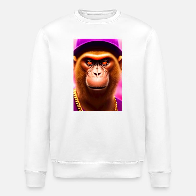 Cooler Affe - Stanley/Stella Unisex Bio-Sweatshirt ROLLER - Weiß