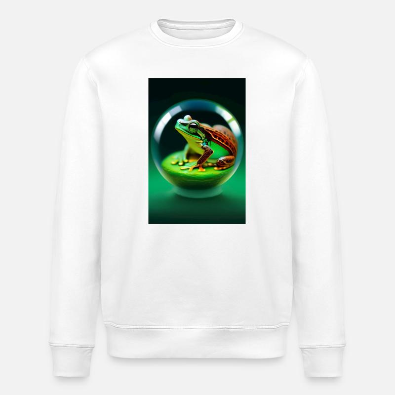 Frosch in einer Kugel - Stanley/Stella Unisex Bio-Sweatshirt ROLLER - Weiß