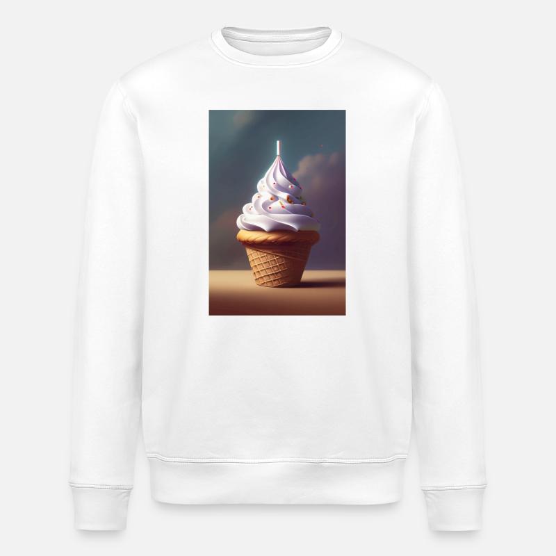 Ice cream - Stanley/Stella ROLLER Unisex Organic Sweatshirt - white