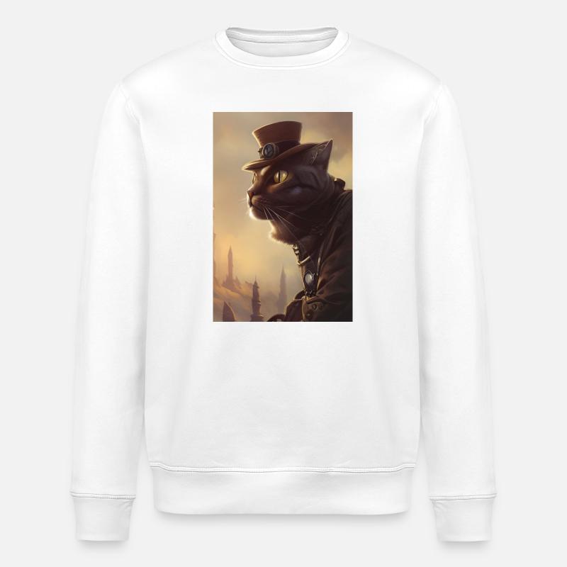 Mr cat - Stanley/Stella ROLLER Unisex Organic Sweatshirt - white
