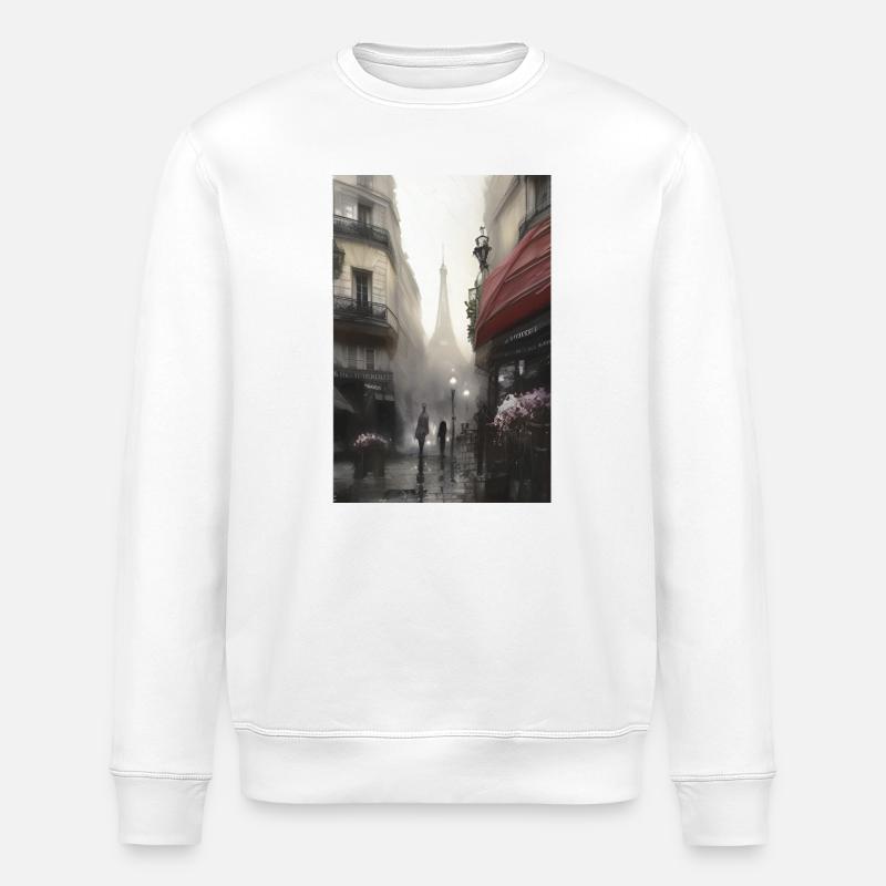 Paris im Regen - Stanley/Stella Unisex Bio-Sweatshirt ROLLER - Weiß