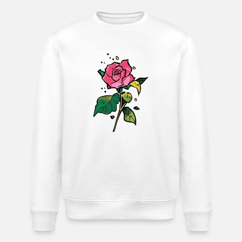 Eine hübsche Rose - Stanley/Stella Unisex Bio-Sweatshirt ROLLER - Weiß