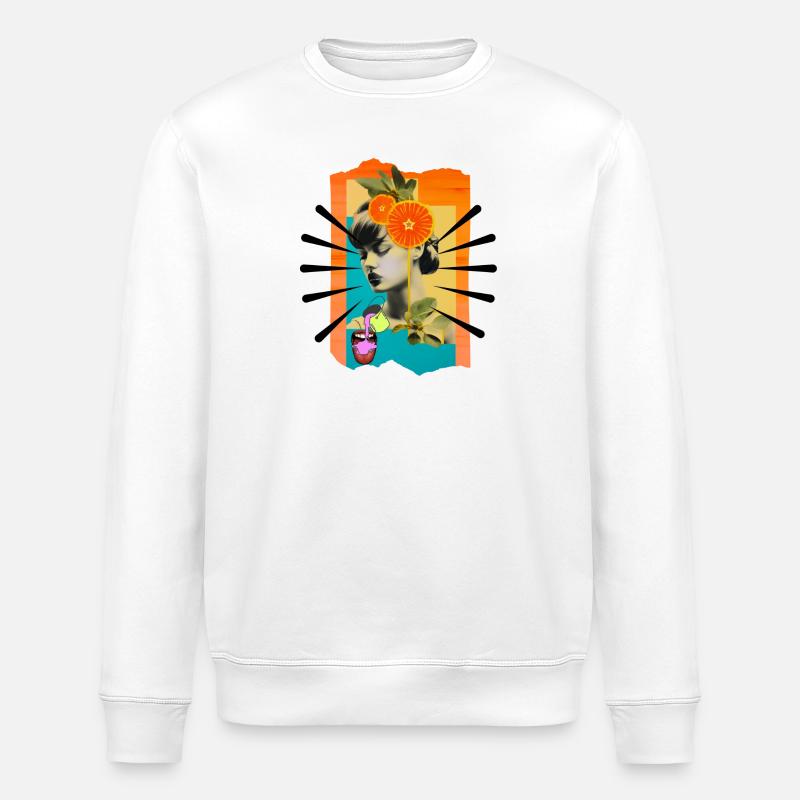 Frau Pop Art - Stanley/Stella Unisex Bio-Sweatshirt ROLLER - Weiß