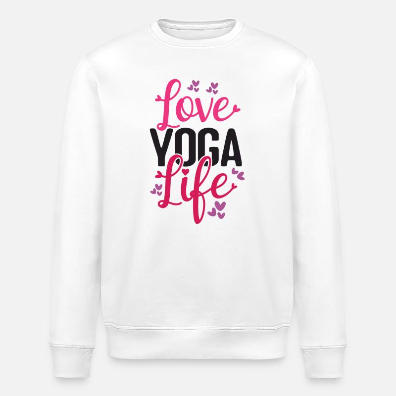 Ich liebe das Yoga-Leben - Stanley/Stella Unisex Bio-Sweatshirt ROLLER - Weiß