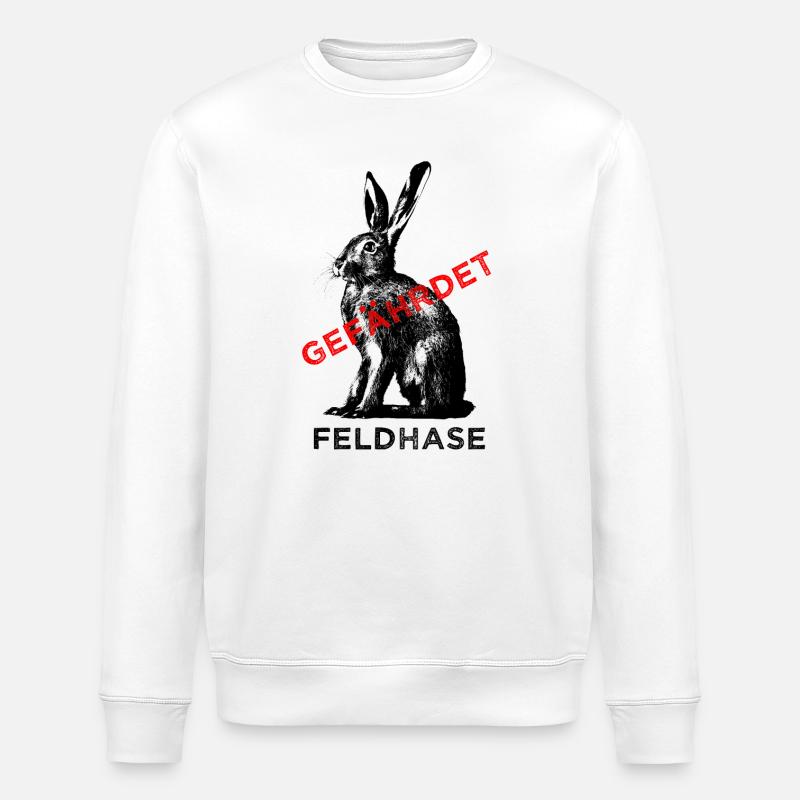 Der Feldhase ist gefährdet. - Stanley/Stella Unisex Bio-Sweatshirt ROLLER - Weiß