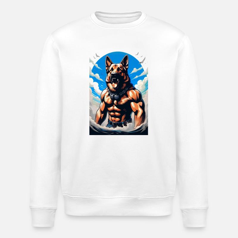 Chien d’été - Sweat bio ROLLER Stanley/Stella Unisexe - blanc