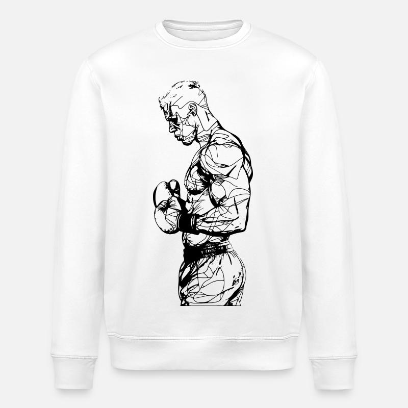 Dessin de boxeur - Sweat bio ROLLER Stanley/Stella Unisexe - blanc