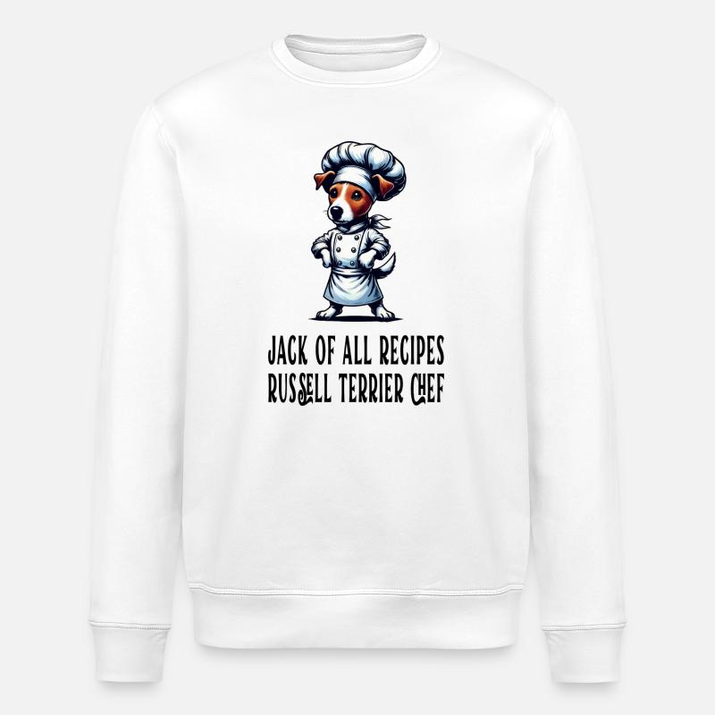 Jack Russel Terrier Cook - Sweat bio ROLLER Stanley/Stella Unisexe - blanc