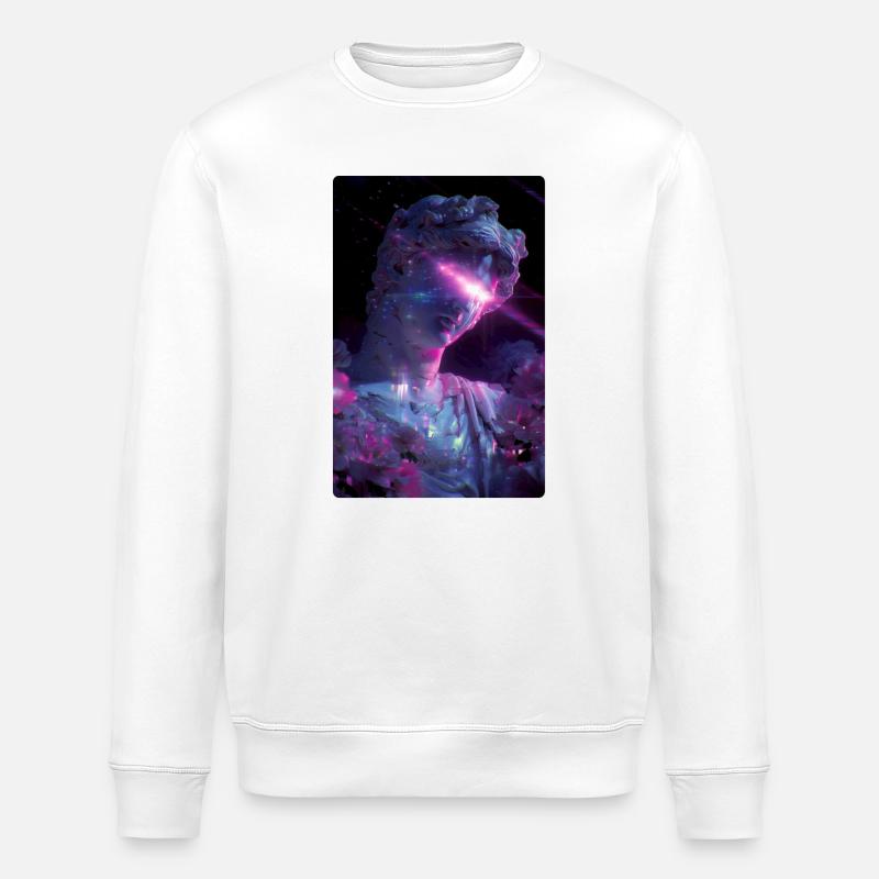 Vaporwave Glitch Punk David Statue - Stanley/Stella Unisex Bio-Sweatshirt ROLLER - Weiß