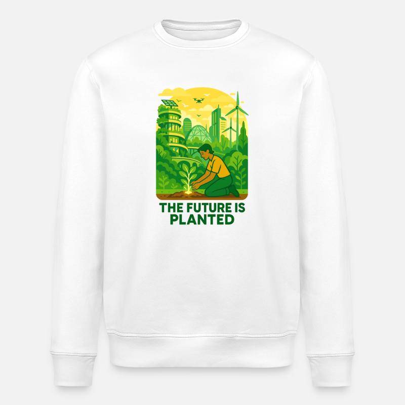 Solarpunk Roots - Stanley/Stella Unisex Bio-Sweatshirt ROLLER - Weiß