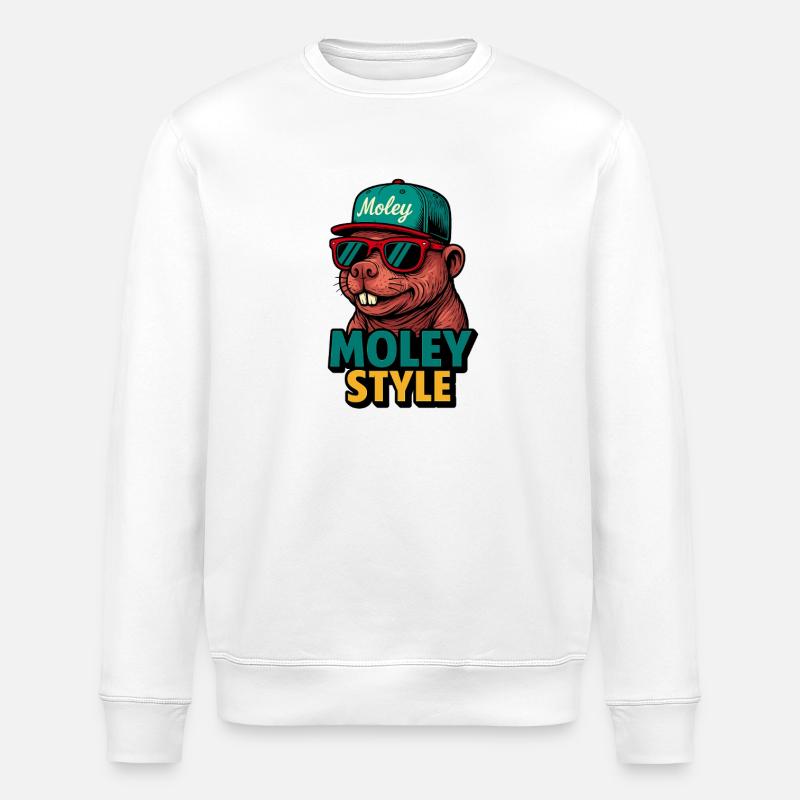 Moley Style Affe Retro Cap - Stanley/Stella Unisex Bio-Sweatshirt ROLLER - Weiß