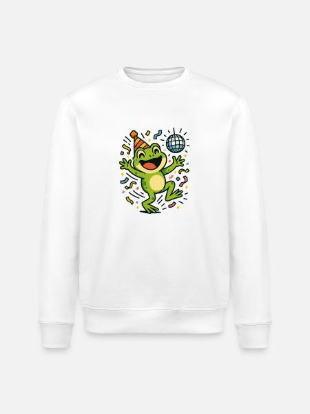 Party Frog - Stanley/Stella ROLLER Unisex Organic Sweatshirt - white