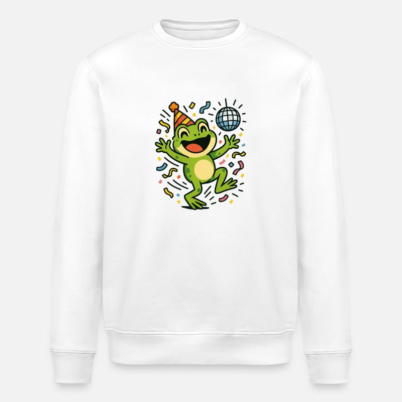 Party Frog - Stanley/Stella ROLLER Unisex Organic Sweatshirt - white