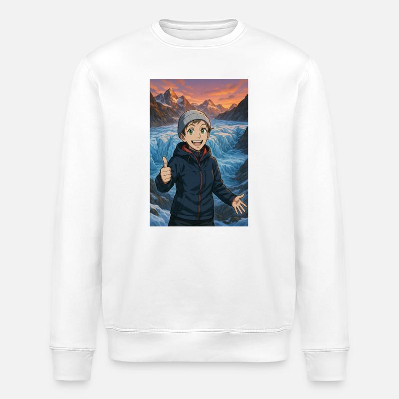 Randonnée glaciale joyeuse - Sweat bio ROLLER Stanley/Stella Unisexe - blanc