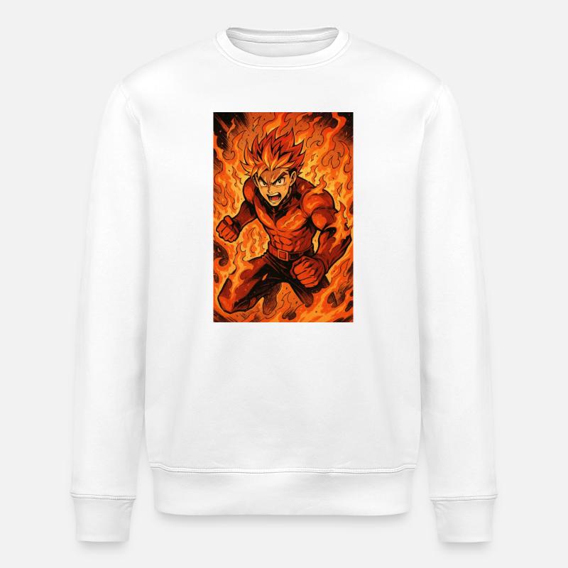 Fire Flame Fighter - Stanley/Stella ROLLER Unisex Organic Sweatshirt - white