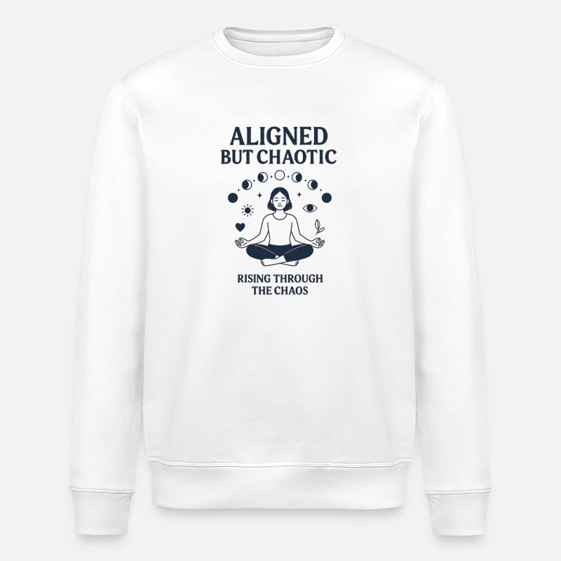 Ausgewogenes und chaotisches Meditationsdesign - Stanley/Stella Unisex Bio-Sweatshirt ROLLER - Weiß