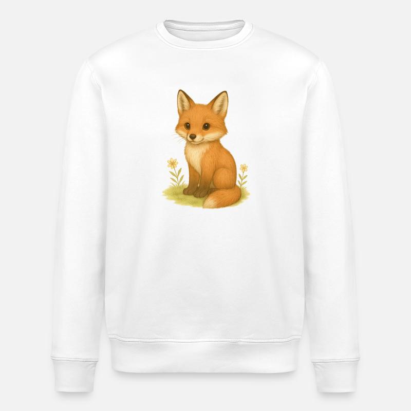 Forêt nordique - Renard - Sweat bio ROLLER Stanley/Stella Unisexe - blanc