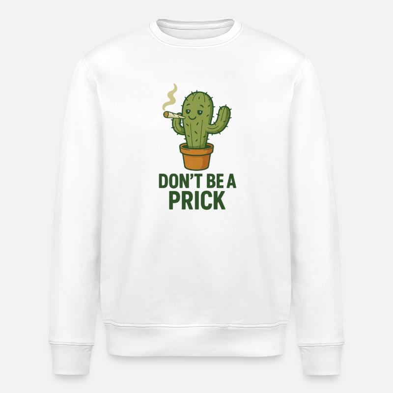 Kaktus mit Zigarre – Spruch - Stanley/Stella Unisex Bio-Sweatshirt ROLLER - Weiß