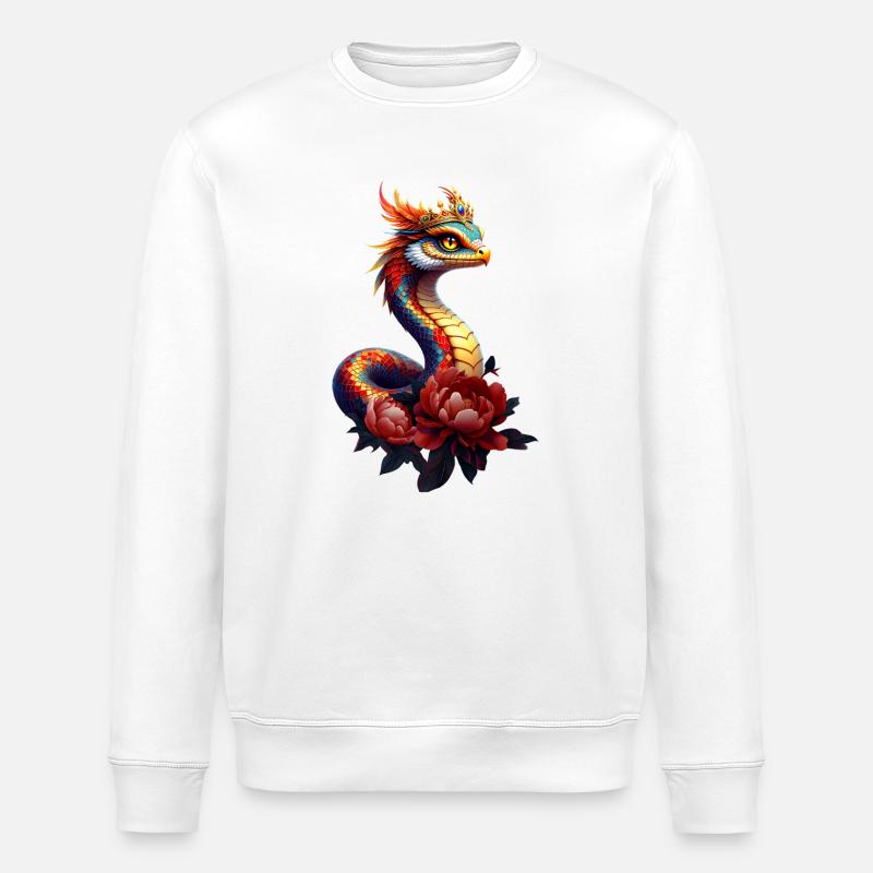Echte Sternenschlange des Universums. - Stanley/Stella Unisex Bio-Sweatshirt ROLLER - Weiß