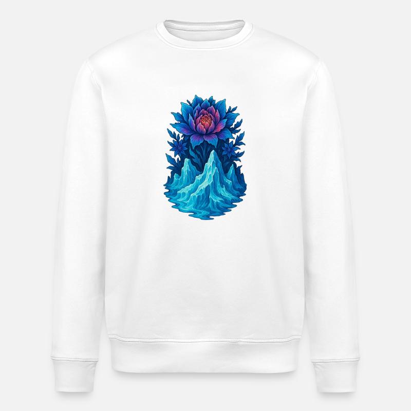 Floraison glaciaire - Sweat bio ROLLER Stanley/Stella Unisexe - blanc