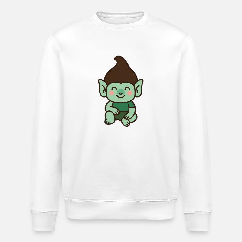 Troll mignon – style kawaii - Sweat bio ROLLER Stanley/Stella Unisexe - blanc