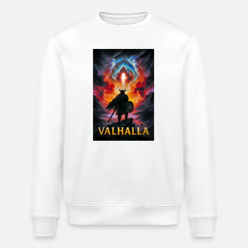 Valhalla – Fire and Light - Stanley/Stella ROLLER Unisex Organic Sweatshirt - white